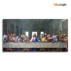 VIBECRAFTS Canvas Paintings for Living Room Drawing Room Last Supper Of Jusus Canvas Wall Painting Fitted With Wooden Frame for Home | Office | Gift (PTVCH_2431N)
