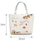 BROGBUS Canvas Tote Bag for Women with Zipper and Inner Pocket, Large Capacity Cotton Shoulder Bag 32 x 40.5 cm, Aesthetic College Handbag for Girls, Reusable Shopping Tote