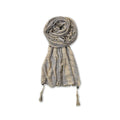 FAHABO Woven Checkered Cotton Scarf for Women with Tassels – Lightweight Hijab, Stole & Head/Neck Wrap | Size: 72 L x 32 W (Beige and Blue)