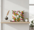 Furnistitchs Premium Decorative Throw Cushion Pillow Cover Boho Home Decor - Living Room Bedroom Couch Sofa Cushion Covers 16 inch x 16 inch (2, Green Leaves)