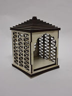 Attractive Craft Store MDF Temple for Car Dashboard & Home Decor | Traditional Wooden Mandir for Idols and Decorative Spiritual Altar | White | Pack of 3