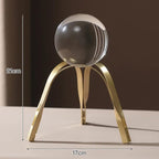 Quoreva Crystal Ball with Gold Stand – Clear Glass Sphere for Photography, Feng Shui, Meditation, and Home Décor – 21 cm Display Size