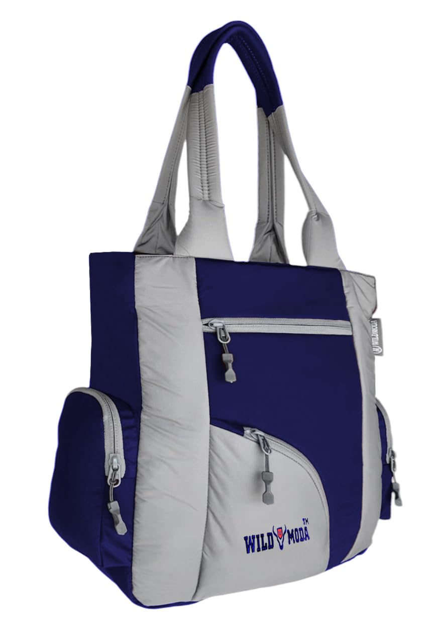 WILD MODA Kat Women Shoulder and Tote Bag (Blue & Grey)