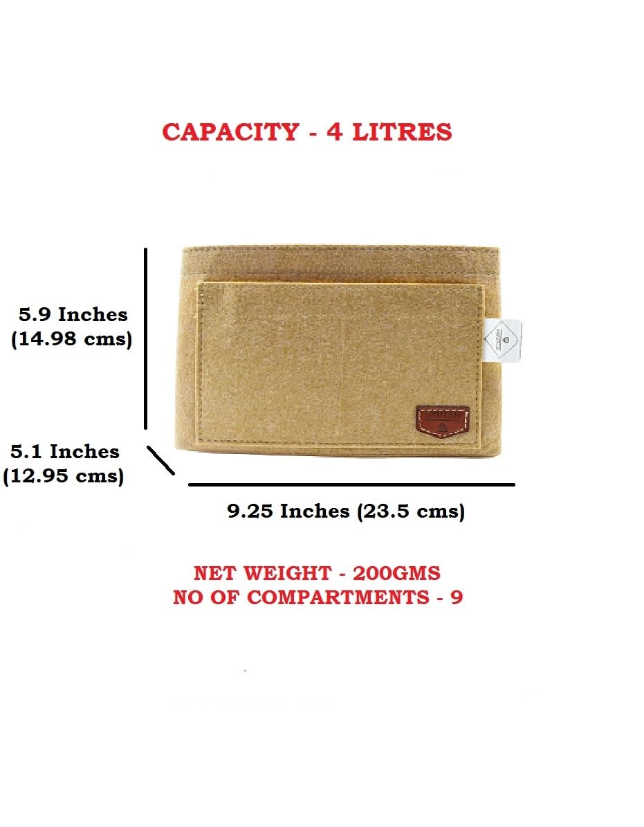 SYUTAM Women Felt Purse Organizer Insert for Ladies Handbag, Tote, Hobo Bag Storage & Purse Divider, Multiple Storage Compartment - Beige(9.25x5.1x5.9) inch (Medium)