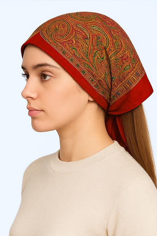 CHACKO Women's Woolen Winter Scarf | Soft & Warm Cold Weather Wrap Muffler Shawl | Stylish Winter Accessory | Pack of 1_Red