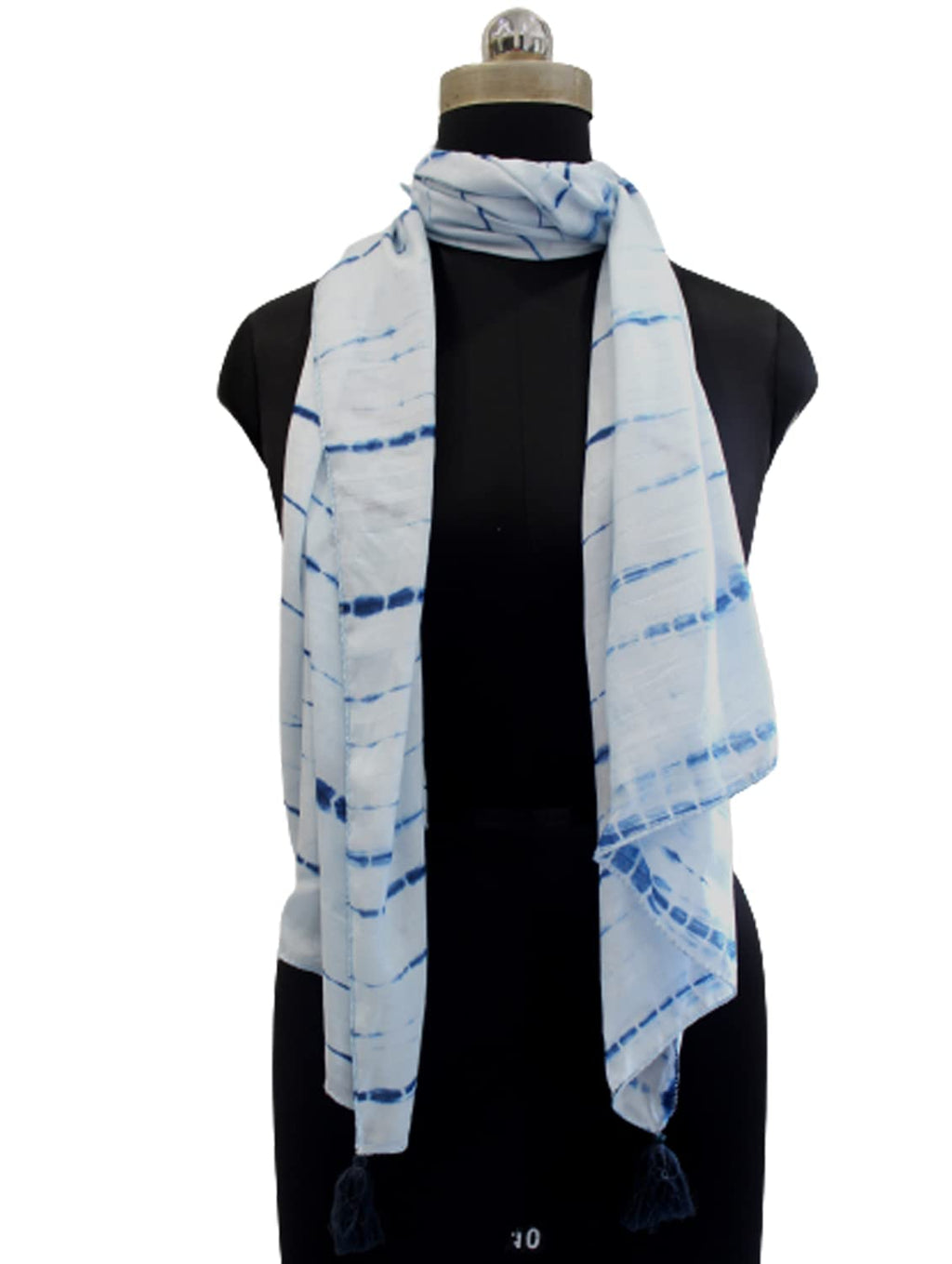 DESI BUTIK Splendid Muslin Tie-Dye Printed Blue Everyday Light-weight Scarves/Stoles for Women SCARF95