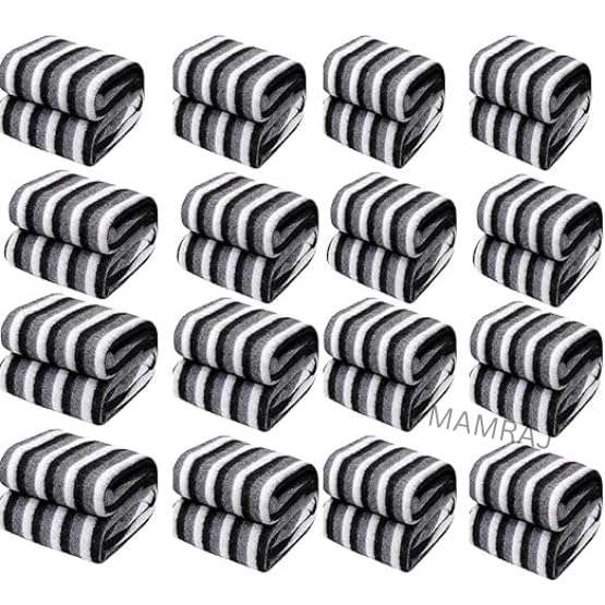 MAMRAJ Stylish Polar Striped Single Bed AC Fleece Wool Blanket - 58x88 Inch (Black and White) Skin Friendly. (Set of 25)| 500 TC Kafalo
