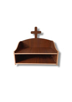 Cross Pattern Home Temple for Prayer Temple for Home and Office l Puja Mandir l Wooden Mandir l Worship Temple Brown (Pack of 1)