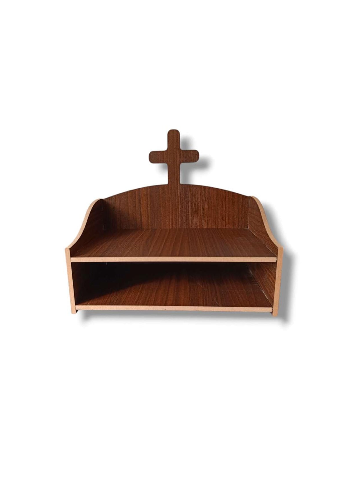 Cross Pattern Home Temple for Prayer Temple for Home and Office l Puja Mandir l Wooden Mandir l Worship Temple Brown (Pack of 1)