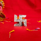 DOKCHAN Silver Swastik - Lucky and Decorative Item for House and Work, Signifying Wealth and Fortune (Size : L-2.5cm * W-2.5cm * H-0.1cm | Weight : 1.5gm Approxe)