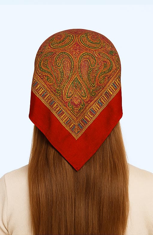 CHACKO Women's Woolen Winter Scarf | Soft & Warm Cold Weather Wrap Muffler Shawl | Stylish Winter Accessory | Pack of 1_Red