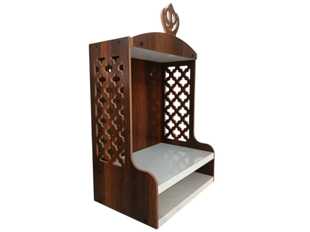New Premium Sikh Khanda Temple, Khanda Jali, Home and Office Sikh Guru Temple, Brown & White