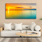 VIBECRAFTS Canvas Paintings for Living Room Drawing Room Sunset Horizon Canvas Wall Painting Fitted With Wooden Frame for Home | Office | Gift (PTVCH_2432)