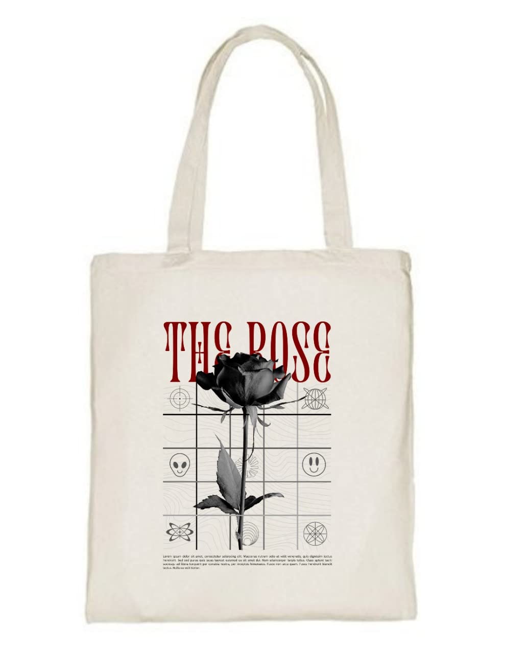 Delhi Printing Co. Rose tote bag|Strong Cotton Bag for Shopping | Canvas Tote Bag for Women & Girls | Stylish Cotton Handbags (DCTBH-135)