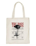 Delhi Printing Co. Rose tote bag|Strong Cotton Bag for Shopping | Canvas Tote Bag for Women & Girls | Stylish Cotton Handbags (DCTBH-135)