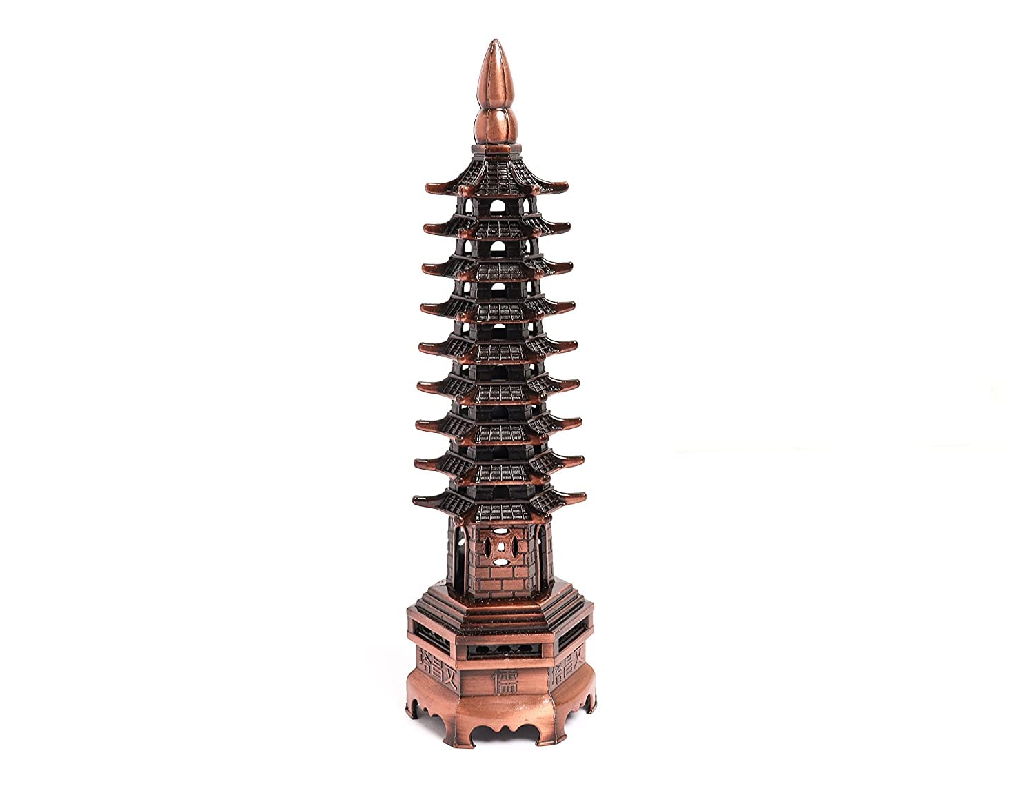 The Spiritual Living Copper Finish Pagoda Metal Tower || Size - 5 Inch II Education Tower Feng Shui II Study Table Showpiece II Students II North - East II Good Luck II