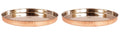 INDIAN ART VILLA Steel Copper Hammered Design Dinner Plate Thali, Dinnerware & Tableware, 12 Inch Width, Set of 2