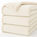 BSB HOME Ultra-Soft Flannel Sherpa Blanket for Double Bed | 500 GSM | Premium Warm & Cozy Winter Blanket | Reversible Dual-Layer Flannel and Sherpa – Cream and Beige Weight - 3.2 KG Kafalo