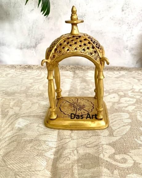 Das Traders Brass Small Temple for Home;Hindu Puja Ghar;Festive Brass Shrine;God Throne;Home Temple