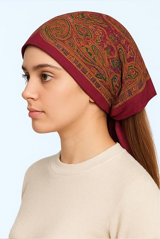 CHACKO Women's Woolen Winter Scarf | Soft & Warm Cold Weather Wrap Muffler Shawl | Stylish Winter Accessory | Pack of 1_Maroon