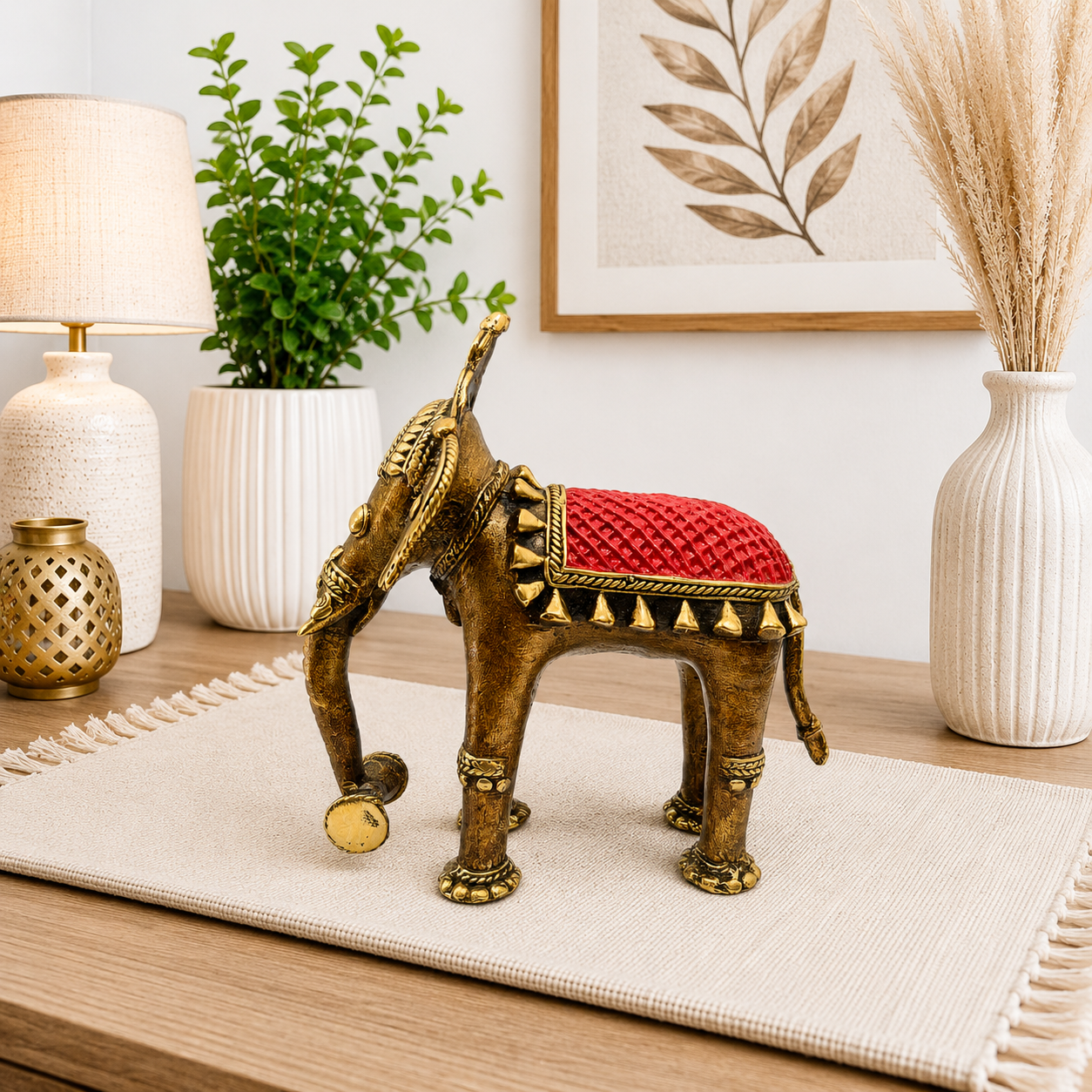 Brass Handcrafted Dhokra Elephant statue Vedansh Craft