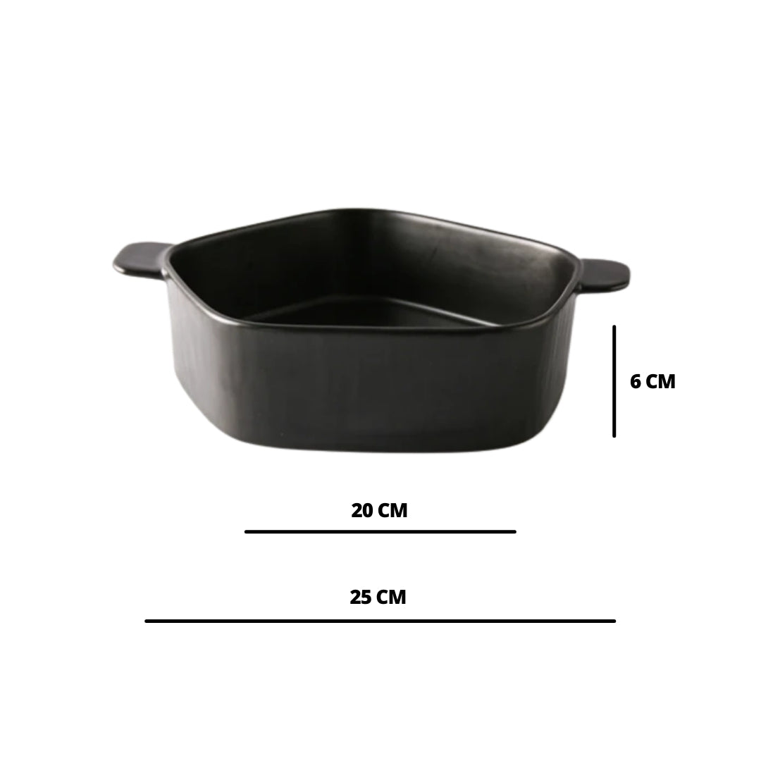 GEOMTERIC pentagon serving bowl - soul black Nestasia