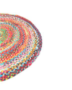 Rustic Multicolor Round Jute Carpet For Bedroom