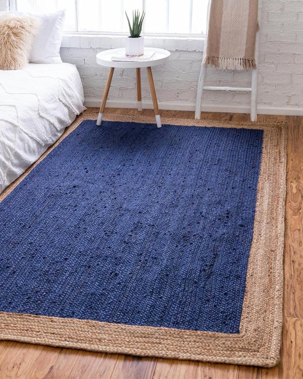 Woven Multicolor Rectangular Jute Rug For Everyday Use