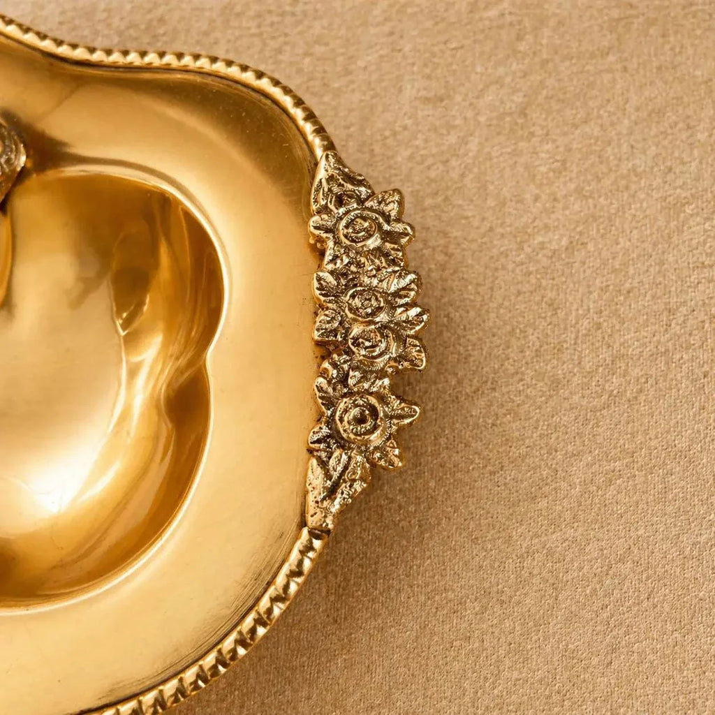 Brass Oval Decorative Dish Bowl / Platter Vedansh Craft