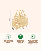 Bamboo Storage Basket with Sturdy Handle for Fruits and Vegetables