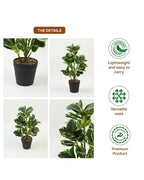 Realistic Artificial Leaves Plant with Pot for Modern Home and Room Decor