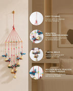 Handcrafted Peacock Wind Chime for Door, Balcony & Wall Decoration