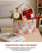 Portable Seagrass Tiffin & Picnic Basket for Travel, Lunch & Picnic Trips