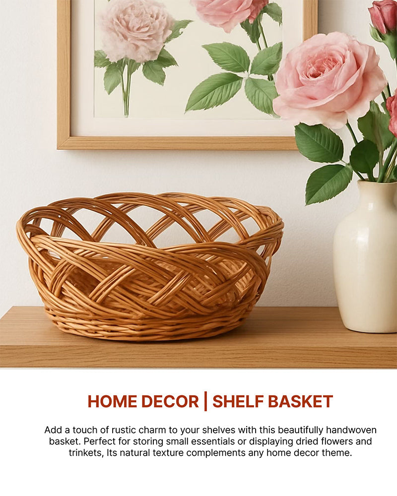Wicker Fruit and Storage Baskets, Cane Gift Hamper for Kitchen and Home
