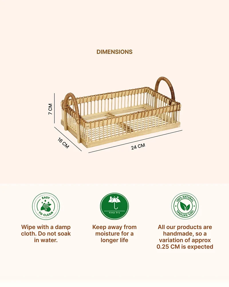 Eco-Friendly Bamboo Serving Tray for Gifts, Snacks, and Home Styling