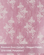 Elegant Polyester Door Curtain with Eyelets (Pink, 7 ft)