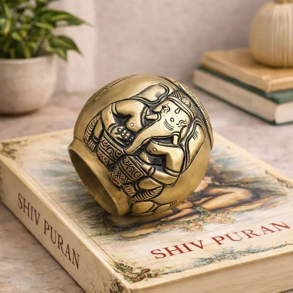 Brass Circular Paper Weight (3 Inch) Vedansh Craft