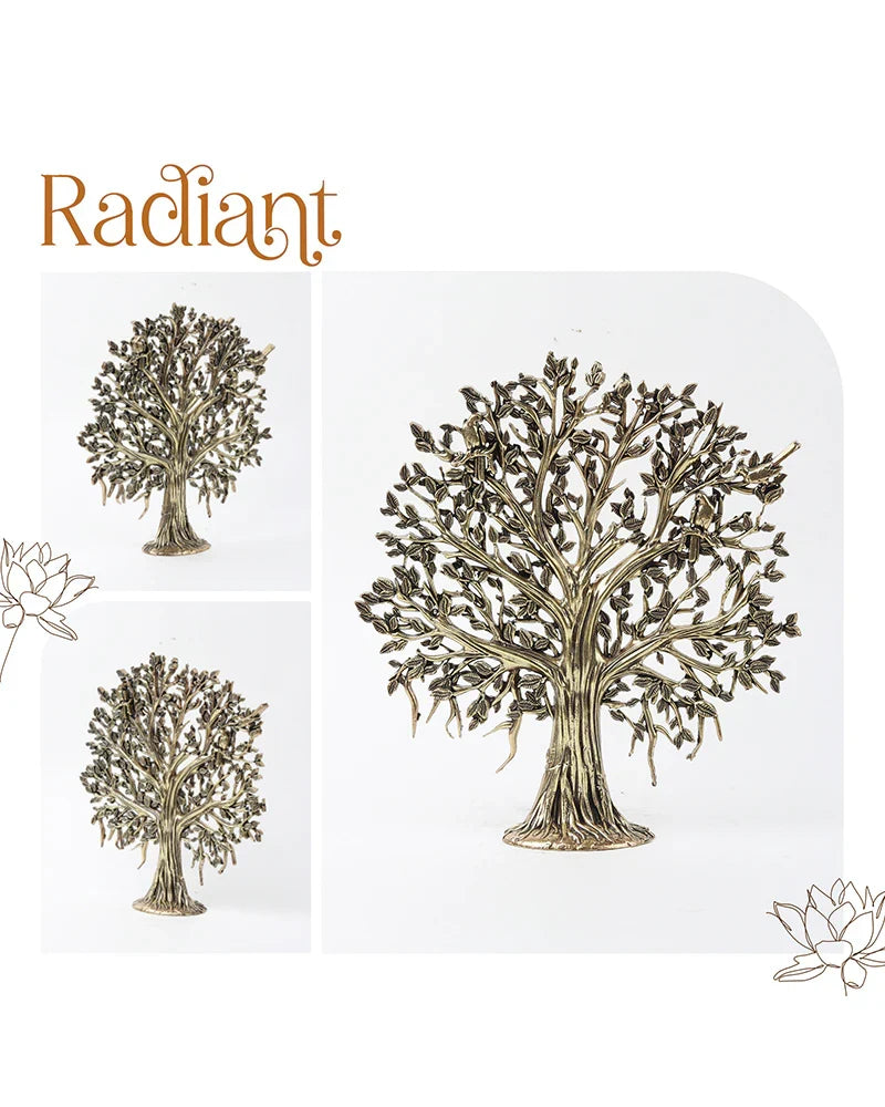 Pure Brass Tree of Life Kalpavriksha Idol for Pooja and Home Decoration