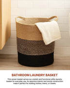 Jute Laundry Basket for Clothes and Toy Storage, Jute Storage Basket and Laundry Bag