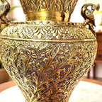 Brass Peacock Flower Vase / Planter Pot (11 Inch) Vedansh Craft