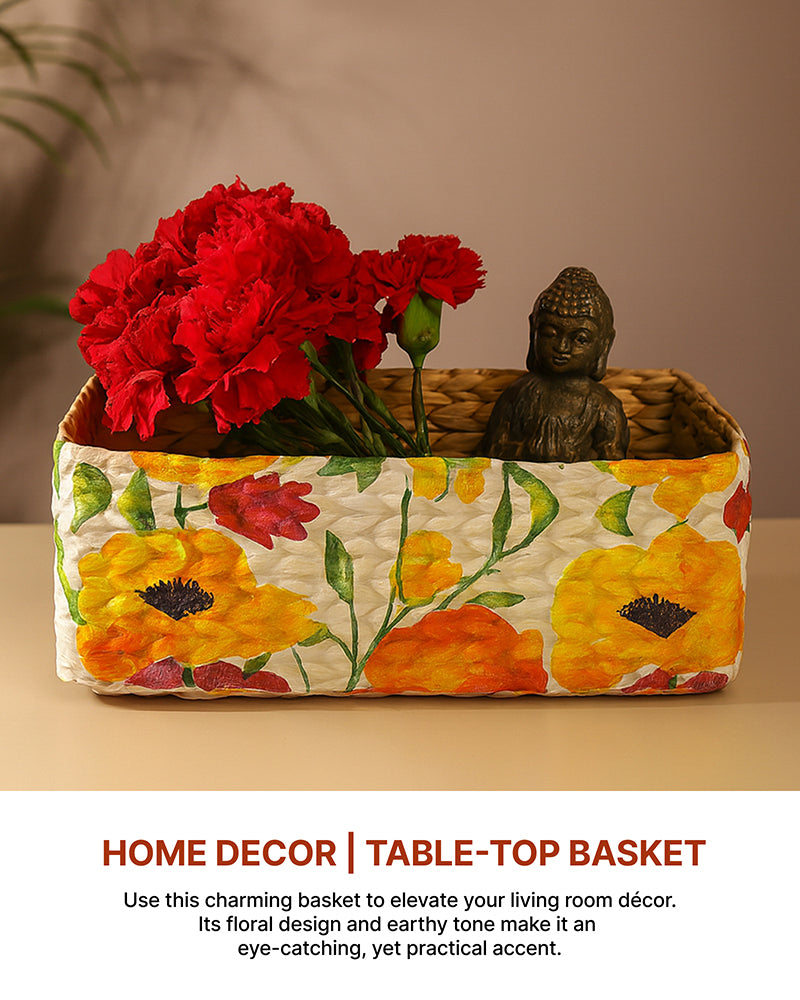 Seagrass Study Table Organizer and Desk Basket for Office, Wardrobe, and Home Use