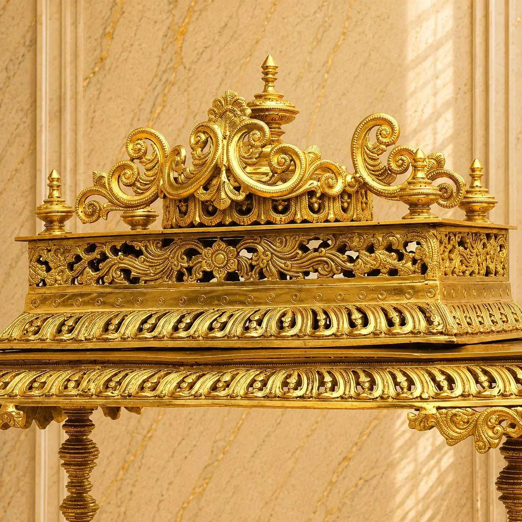 Brass Vaikuntham Heritage Simhasan / Temple (39 Inch) Vedansh Craft
