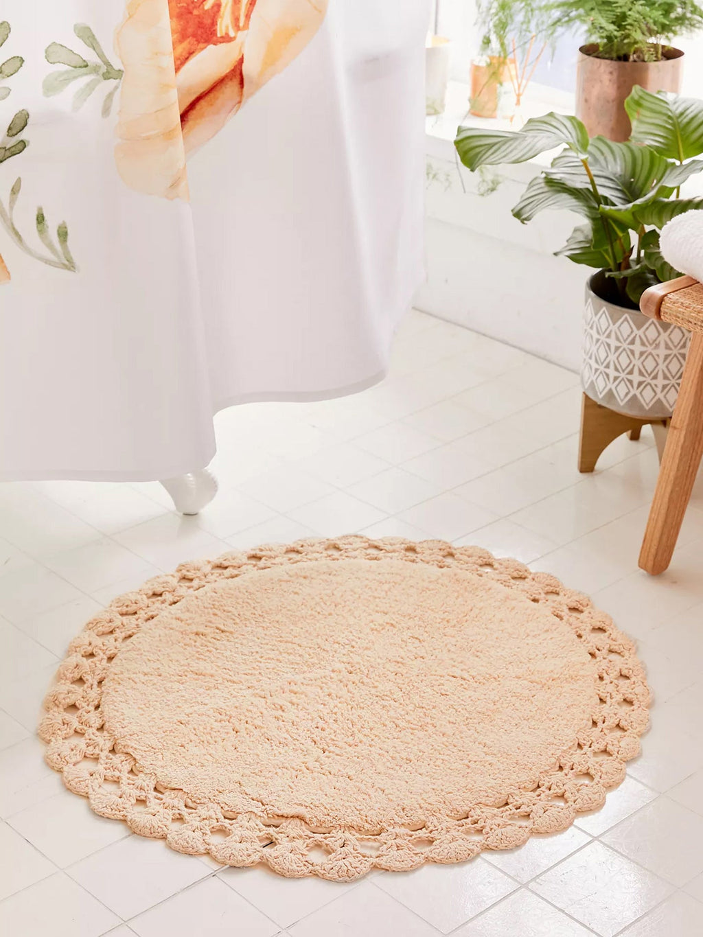 Absorbent Handloom Cotton Rectangular Bath Mat For Home Use