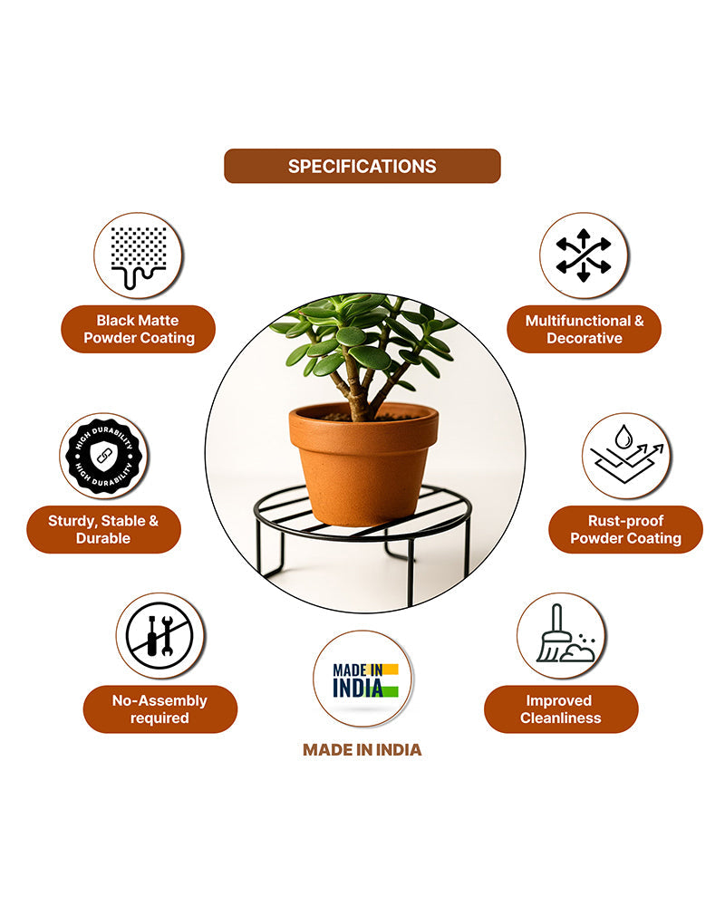 Set of 3 Metal Plant Holder Stands, Durable and Stylish for Indoor and Outdoor Gardens