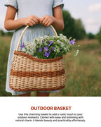 Handwoven Wicker Fruit Basket & Storage Organizer for Kitchen & Home Use