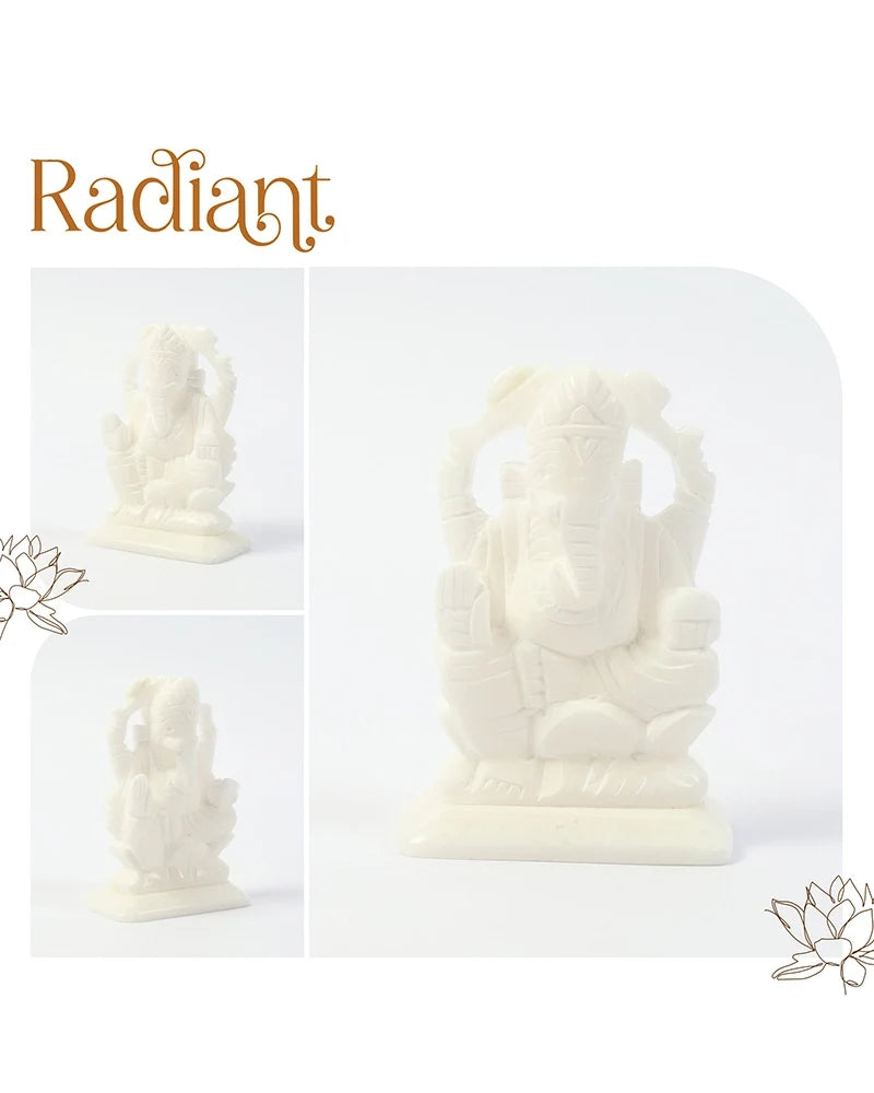 Lord Ganesha Marble Murti for Wisdom, Prosperity, and Daily Worship