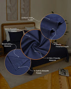 Navy Blue Premium King Size Bedsheet 300 Thread Count Cotton Double Bedsheet Set