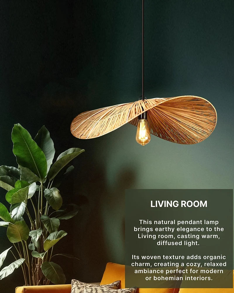 Handmade Raffia Pendant Lamp for Home and Balcony