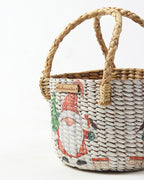 Handwoven Round Seagrass Fruit Basket for Kitchen, Dining, and Home Organization