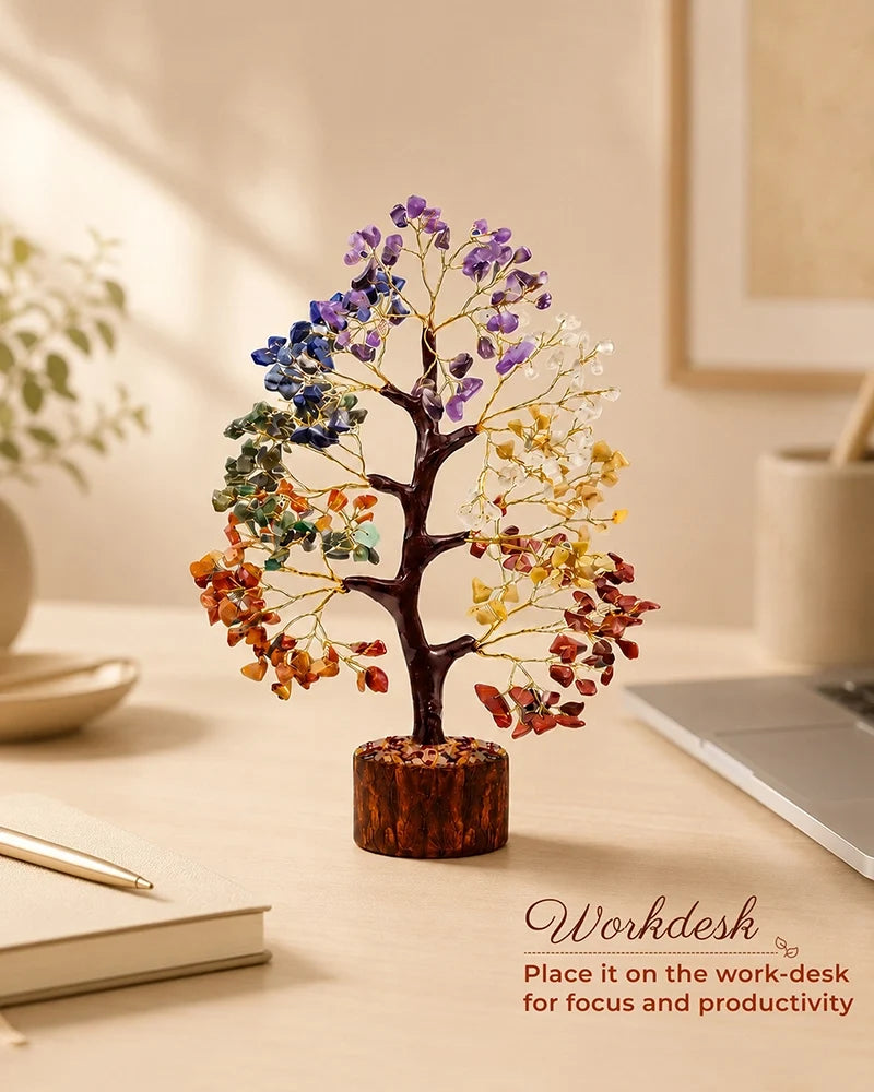 7 Chakra Gemstone Crystal Tree for Living Room